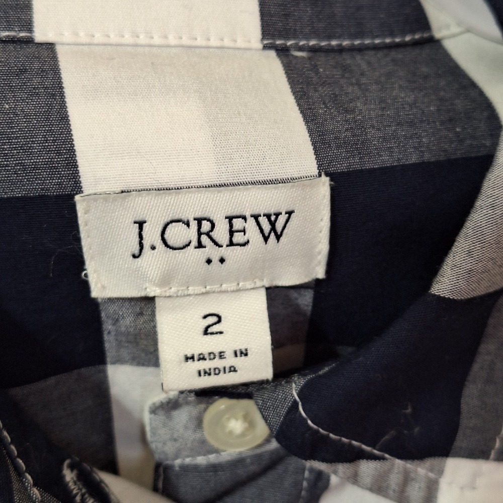 J Crew Womens Size 2 Tie Belt Poplin Longsleeve Shirt Dress Button Front Pockets - Picture 13 of 15